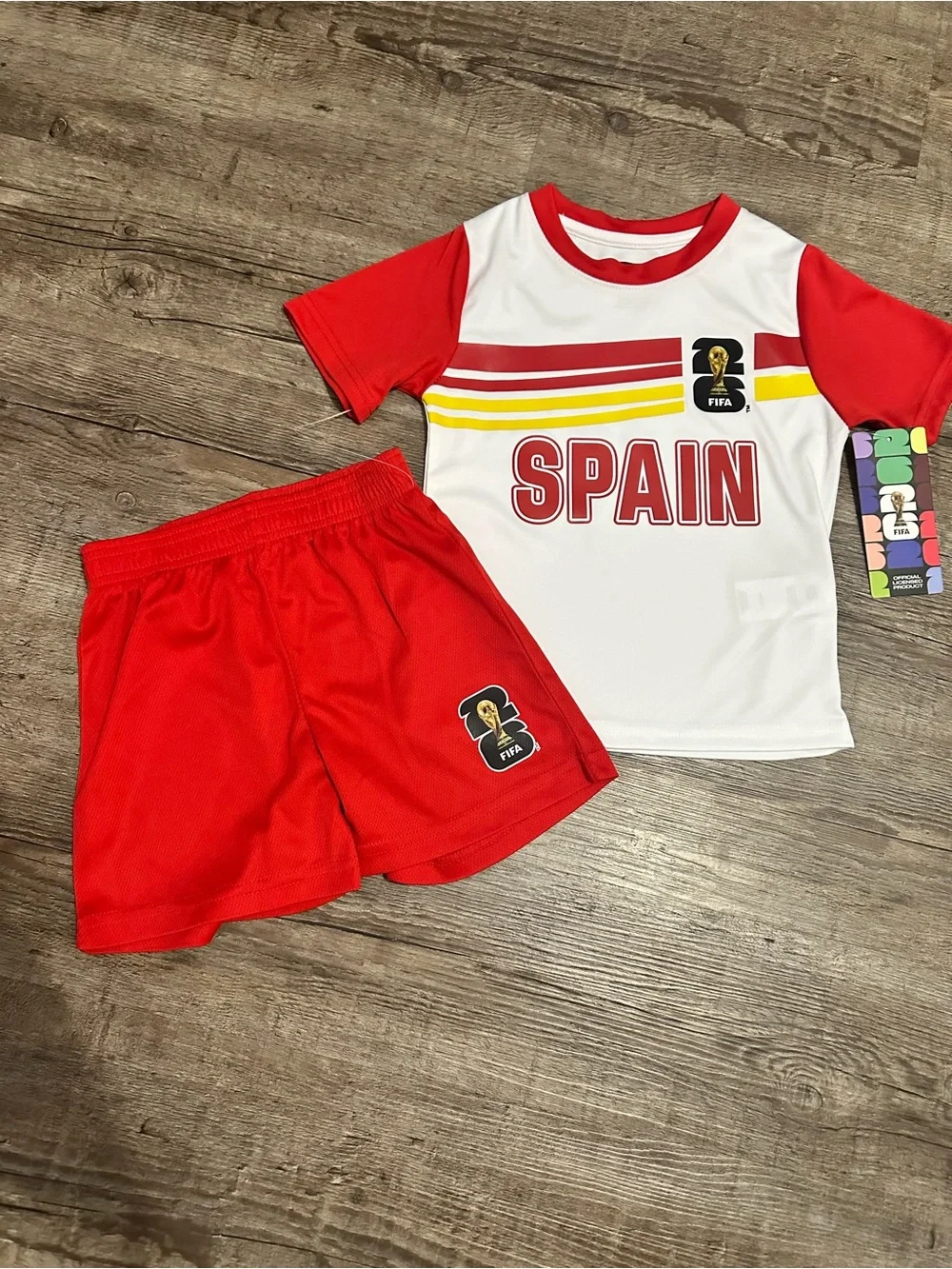 FIFA World Cup 2026 Spain Toddler 2-Piece Soccer Kit Set Size 4T New